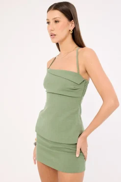 Ginny Mid Rise Skort Green