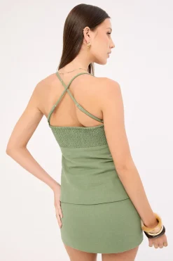 Ginny Mid Rise Skort Green
