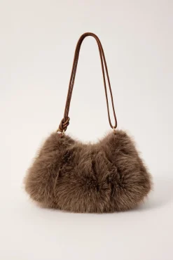 Glacial Faux Fur Bag Brown