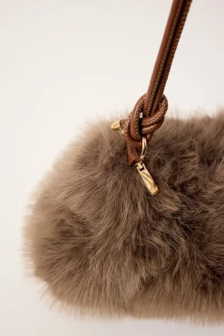 Glacial Faux Fur Bag Brown