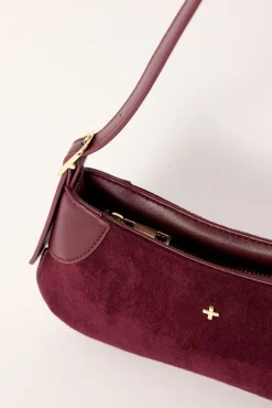 Glinda Mini Shoulder Bag Berry Suede
