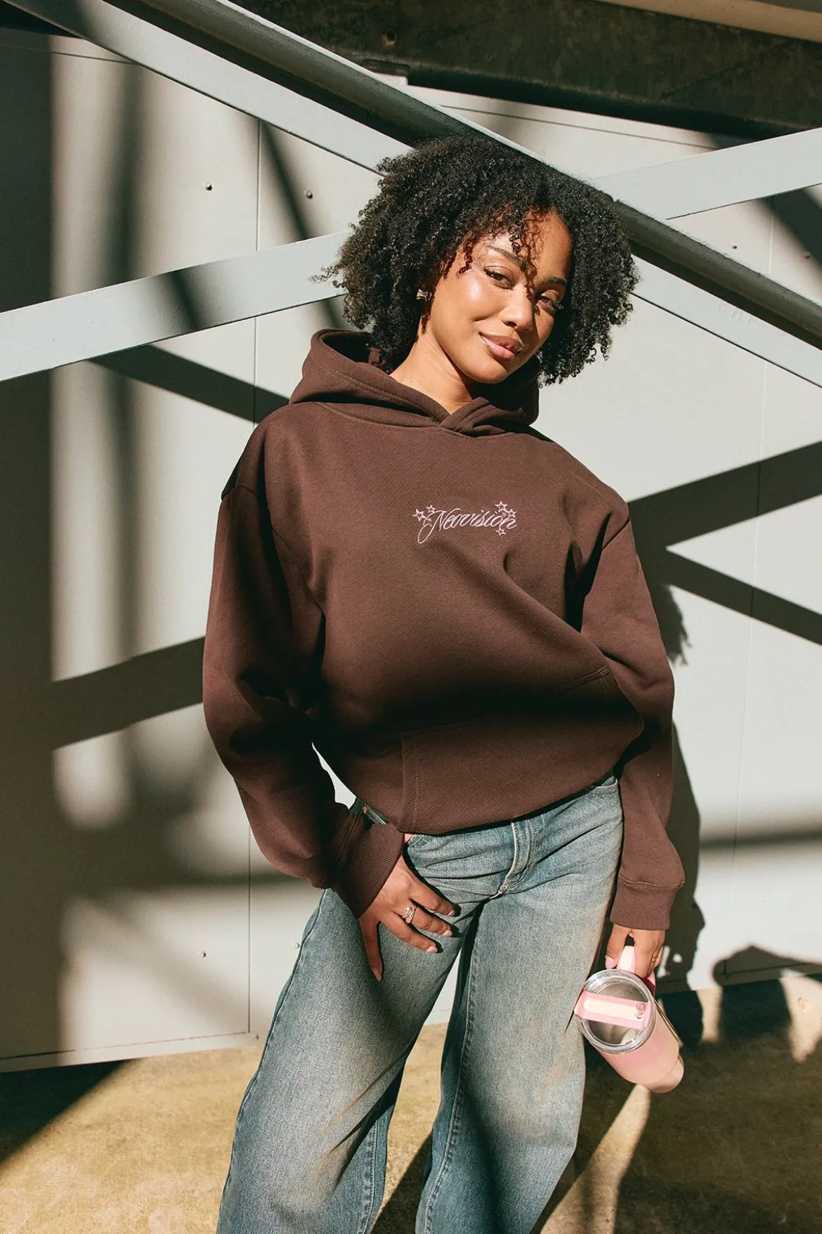 Glint Relaxed Hoodie Coffee