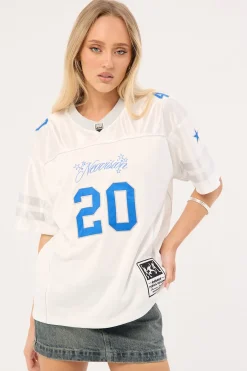 Glint V Neck Jersey Tee White