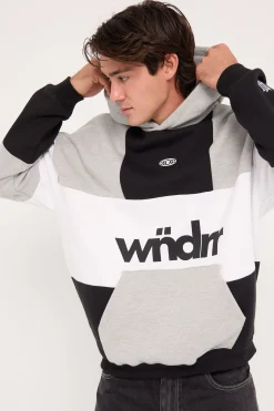 Global Panel Hood Sweat Black/Grey Marle