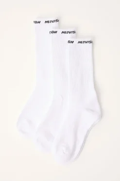 Globe Sock 3 Pack White