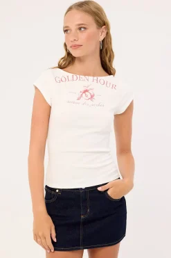 Golden Hour Cut Off T-shirt White