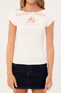 Golden Hour Cut Off T-shirt White