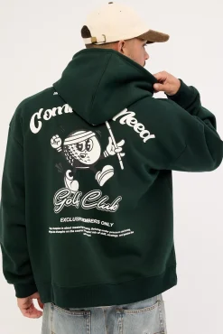 Golfing Boxy Hoodie Dark Green