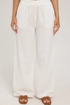 Gracie Broderie Pant White