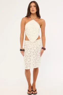 Gracie Midi Skirt Cream