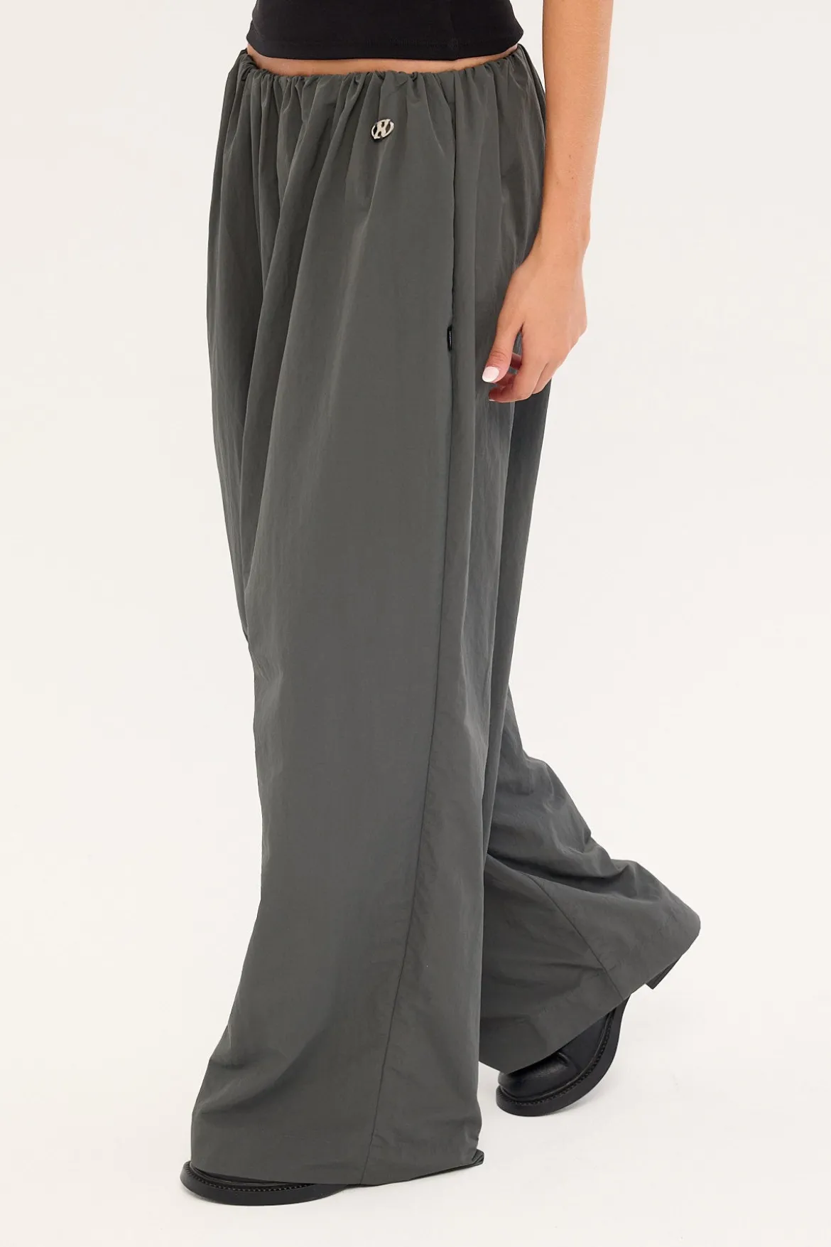 Gravex Nylon Wide Leg Pant Khaki Green