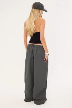 Gravex Nylon Wide Leg Pant Khaki Green
