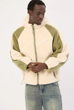 Gravity Hooded Sherpa Jacket Ecru