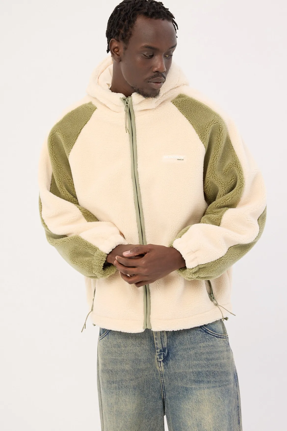 Gravity Hooded Sherpa Jacket Ecru