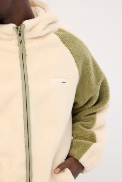 Gravity Hooded Sherpa Jacket Ecru
