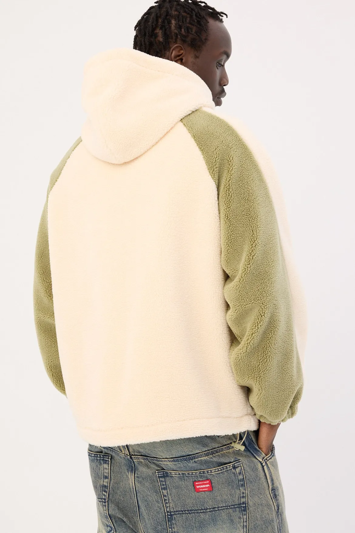 Gravity Hooded Sherpa Jacket Ecru