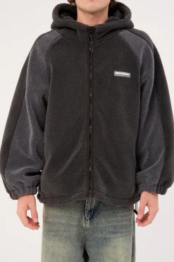 Gravity Hooded Sherpa Jacket Charcoal