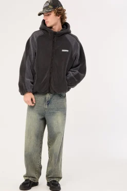 Gravity Hooded Sherpa Jacket Charcoal