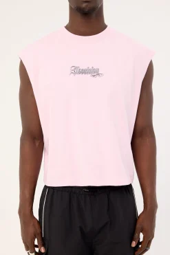 Grime Cropped Muscle Tank Candy Pink