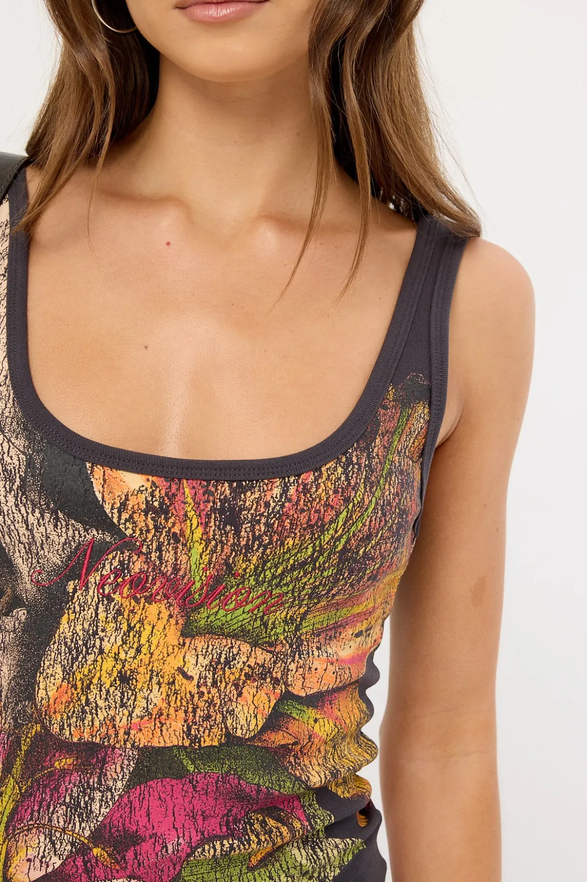 Grimrose Singlet Tank Top Washed Black