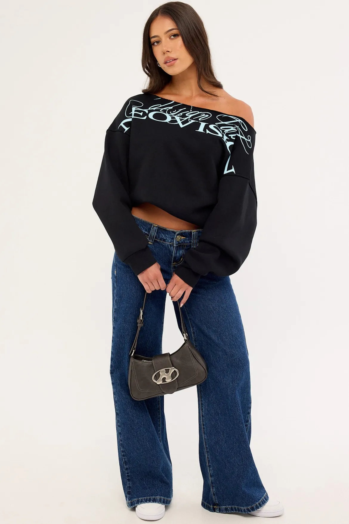 Hack Off Shoulder Crew Black