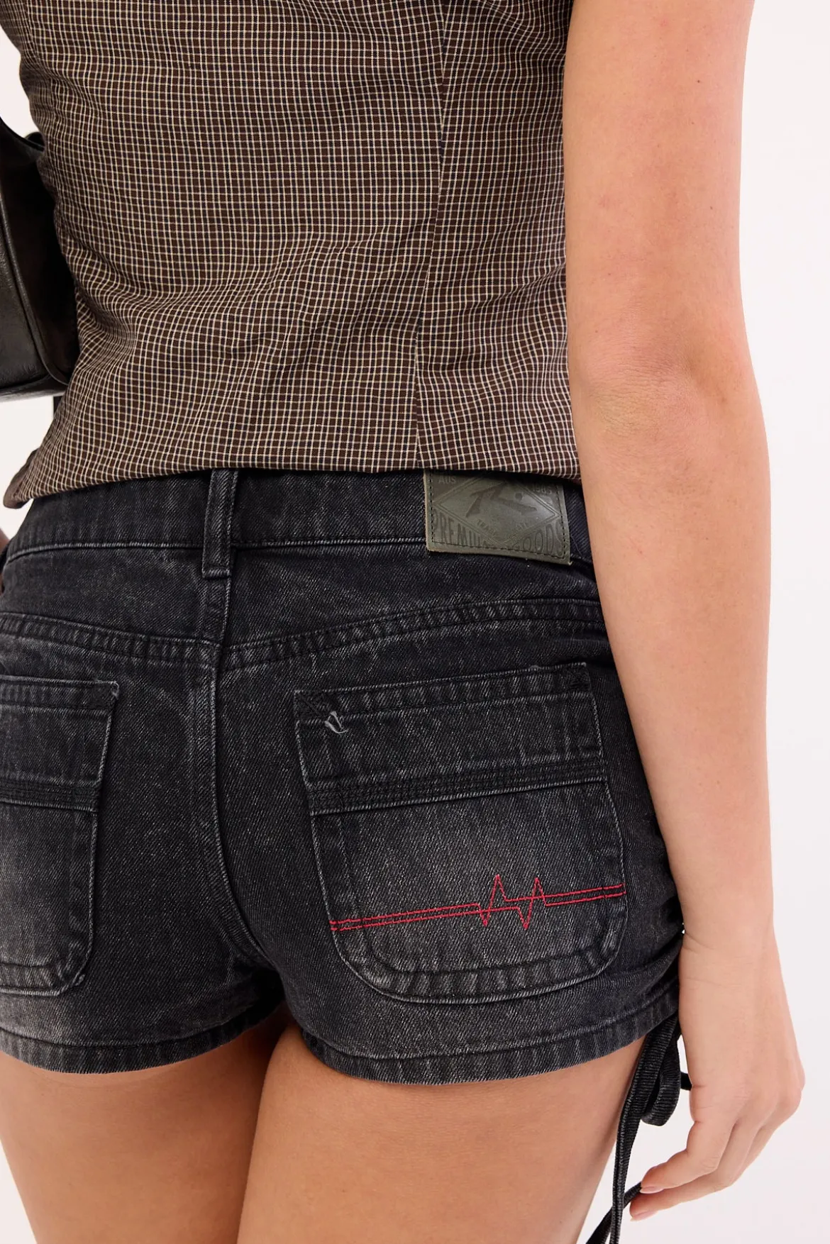 Hackney Low Rise Micro Mini Short Blasted Black