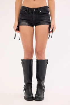 Hackney Low Rise Micro Mini Short Blasted Black