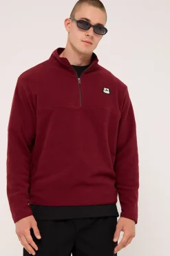 Half Zip Crew Burgundy