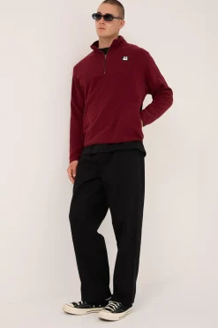 Half Zip Crew Burgundy