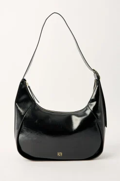 Halo Crescent Handbag Black