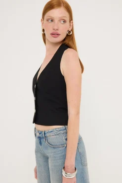 Halter Suiting Vest Top Black