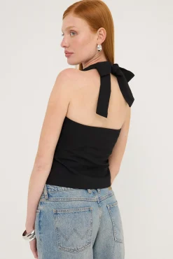 Halter Suiting Vest Top Black