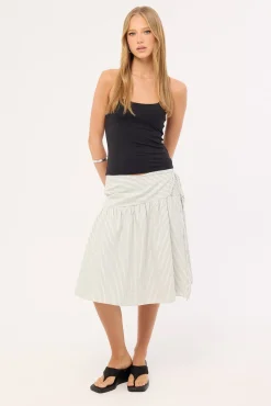 Halter Tie Recycled Tank Top Black