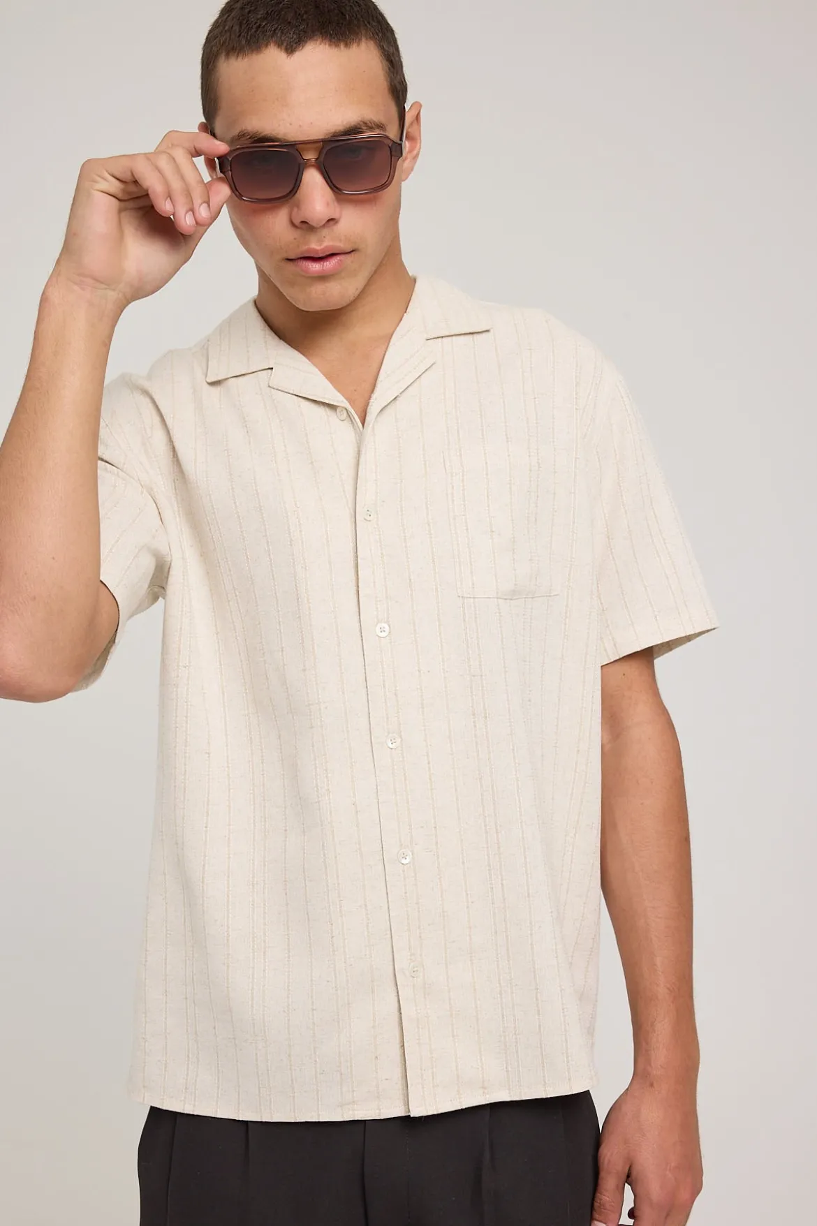 Hampton Resort Shirt Natural Stripe
