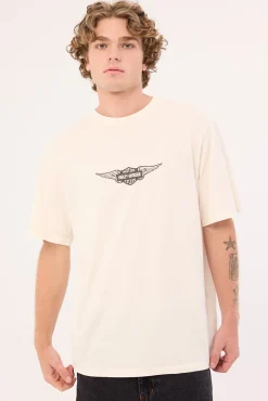 Harley-davidson SS Wings FB AJ Tee Vintage Cream