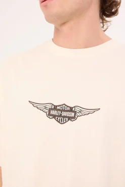 Harley-davidson SS Wings FB AJ Tee Vintage Cream