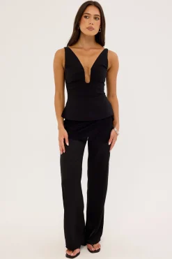 Harlow Lace Wrap Pants Black