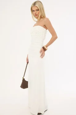 Harper Ruffle Maxi Dress Off White