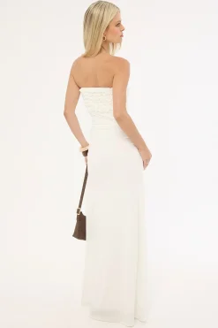 Harper Ruffle Maxi Dress Off White