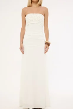 Harper Ruffle Maxi Dress Off White