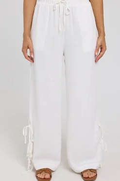 Haven Mid Rise Bow Pants White
