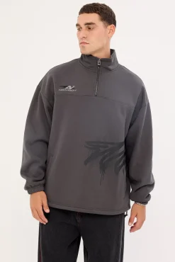 Havok Elastic Quarter Zip Crew Ash Black
