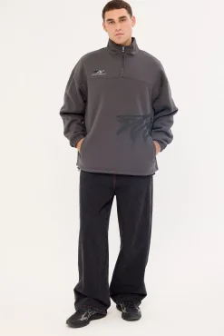 Havok Elastic Quarter Zip Crew Ash Black
