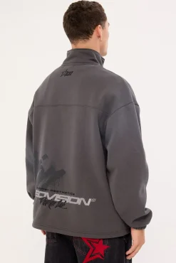 Havok Elastic Quarter Zip Crew Ash Black