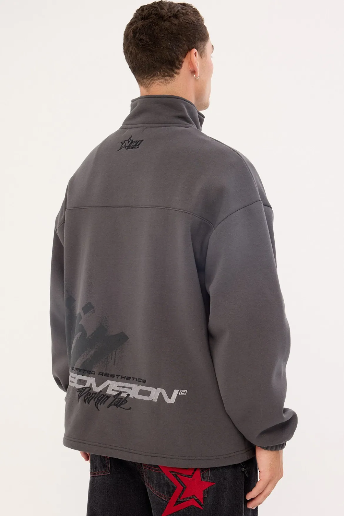Havok Elastic Quarter Zip Crew Ash Black