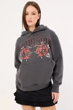 Hawk Relaxed Hoodie Washed Black