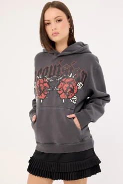 Hawk Relaxed Hoodie Washed Black
