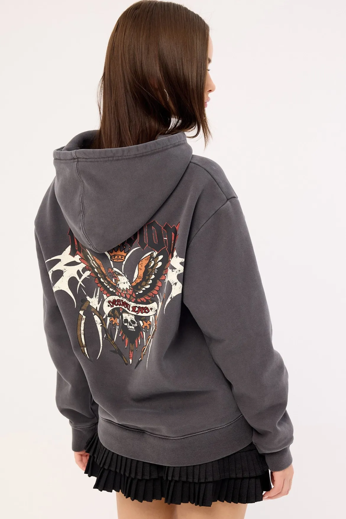 Hawk Relaxed Hoodie Washed Black