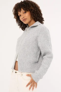 Haze Zip Jumper Stone