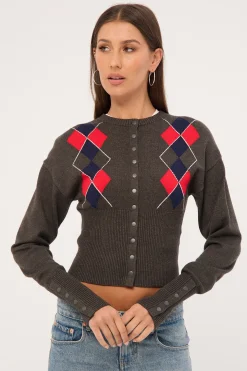 Head In The Clouds Grey Argyle